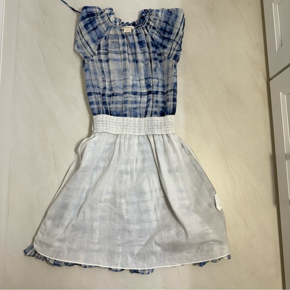 Shoshanna Catalina Dress • Blue Watercolor Plaid • Size 4 - Picture 9 of 11